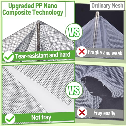 Stronger Garden Mesh Netting - 10 x 20 ft PP Nanocomposite Bird Net Barrier, Mosquito Netting Screen for Outdoor Plants Vegetables Patios Balconies Terraces, Shading Rate 33% (Black) - color: Black, size: 10x20 Ft