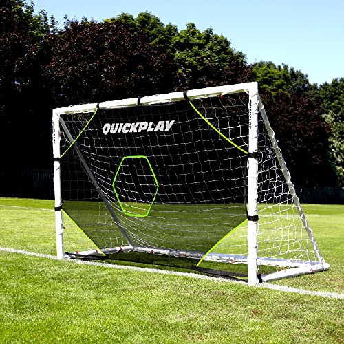 QuickPlay Target Net Lite Soccer Target Net - 5-Zone Shooting Trainer for Backyard & Club Practice - Easy Setup Soccer Training Equipment for Kids to Adults - Durable Mesh for Home Soccer Training - style: 8 x 5'