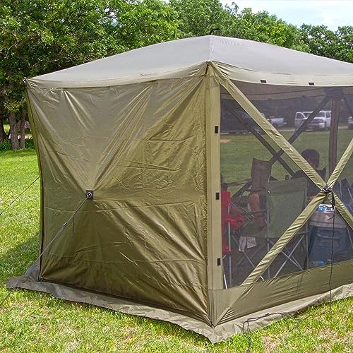Clam Quick-Set Wind & Sun Panels 2-Pack – Green Screen Tent Sidewalls – Fits Traveler, Venture & Escape – Shade & Privacy – Easy Setup – Carry Bag – Tent Not Included - color: Green, size: 2 Panel