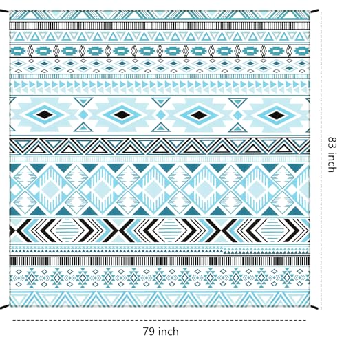 HIHOHO Beach Blanket Waterproof Sandproof Extra Large Beach Mat 79" X 83"/120"x108"for 1-8 Adults Quick Drying Durable Outdoor Picnic Mat for Beach Travel Camping Hiking - color: Bohemian Greenblack, size: 79" X 83"（1~3 person）