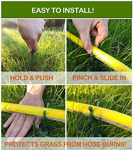 Garden Hose Holder Stake Set of 36 - Durable Plastic fits 5/8 inch Hose Guides for Lawn,Yard & Plant Care, Soaker Hose Support, Kink-Free Watering (Fits 5/8” Hoses) - size: Fit in 5/8'' Hoses, 36pcs