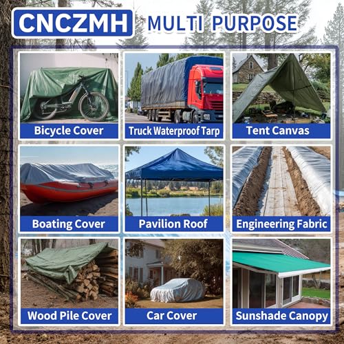 Tarp Waterproof 12x30 Feet, 8 Mil Thick Finished Size Blue Poly Tarpaulin Outdoor, Metal Grommets, Reinforced Edges, Multipurpose Tarps Protective Cover for Camping Boat Plant - color: Blue, size: 12x30ft