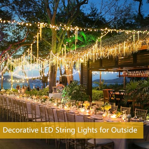 6-Pack Solar String Lights Outdoor, Extra-Long 600LED Solar Fairy Lights Waterproof, Solar Powered Twinkle Lights Copper Wire 8 Modes Solar Lights for Xmas Tree Garden Party Wedding (Warm White) - color: Warm White, size: 6 Pack-600LED