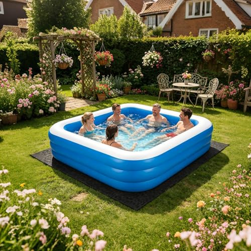Pool Liner Pad - Protective Ground Cushion Under Basin | Heavy Underlay Mat, UV-Resistant Durable Floor Protection Sheet, Pool Pad Ground Cloth for Home Garden Yard Patio Lawn - size: Square 4x4m