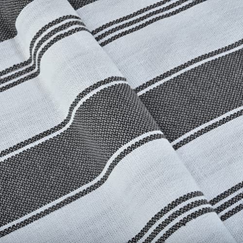 GLAMBURG Peshtemal Turkish Towel Cotton Beach Towels Oversized 36x71 Set of 4, Cotton Beach Towels for Adults, Soft Durable Absorbent Extra Large Bath Sheet Hammam Towel - Black - color: Black, size: 4 Pack