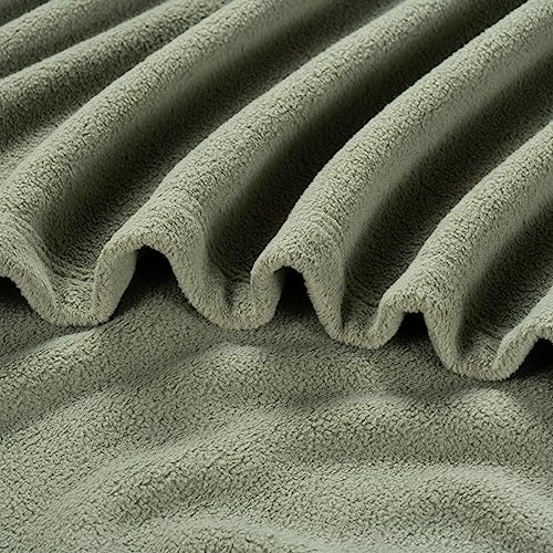 Berkshire Blanket Microfleece Queen Size Bed Blanket Dark Sage Green,Lightweight Soft Breathable Plush Micro Fleece Blanket for Bed Couch Sofa,90x90 Inches - color: Dark Sage Green, size: Full/Queen
