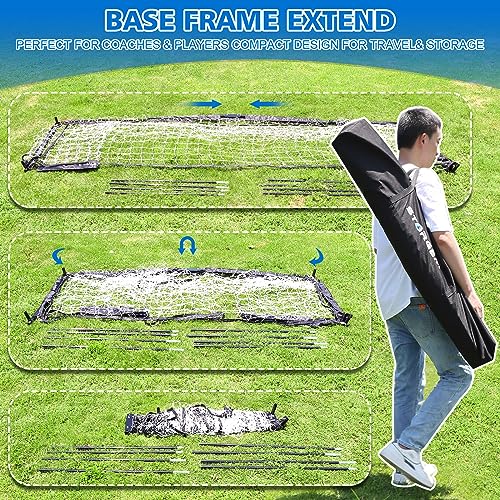 Storgem Soccer Goal,Soccer Net,Soccer Goals for Backyard,with Bow Frame,Collapsible Metal Base and 15 Training Cones - style: 6x4Ft
