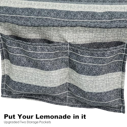 GAFETE 2 Person Hammock with Stand for Outside, Heavy Duty Steel Stand, Double 55inch Hammocks, Large Removable Pillow, Storage Bags, Max 475 lbs Capacity (Mountain Mist Gray) - color: Mountain Mist Gray