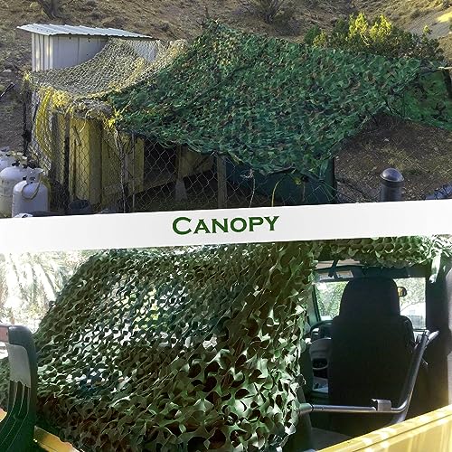 Camo Netting Camouflage Netting 6.5ft×10ft,10ft×10ft, 20ft×20ft,with Mesh Backing, Hunting Blind Nets, Sunshade Canopy, Army Tarp Fence Net for Party Decoration, Photograph and Car Cover - color: Woodland 02, size: 13ftx20ft