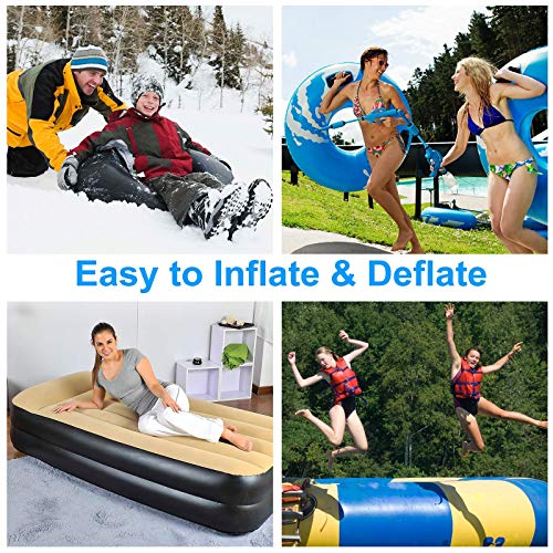 Electric Air Pump for Inflatables, Air Mattress Pump Inflator Deflator Pumps with 3 Nozzles Pool Air Pump for Float Inflatables(130W)