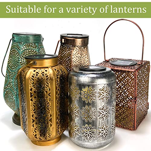 Replacement Solar Light Parts, 2 Pack Solar Lights Replacement Top, 8 lumens Solar Light Inserts for Lanterns, Waterproof Battery Box Top DIY Outdoor Garden Patio Decor, Warm Yellow, 3.15inches - size: 3.15inch 2PCS Warmwhite