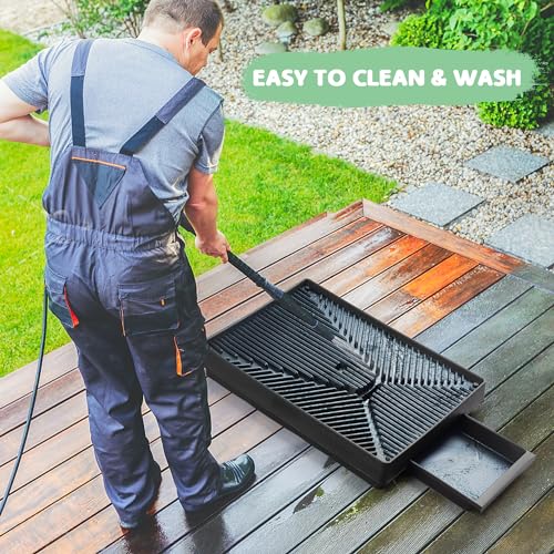 Dog Grass Pad With Tray, 25" x 20" Potty for Puppy Training, Reusable Artificial Pee Pad, Indoor/Outdoor Pet Toilet Loo, 3-Layer System - size: M 25x20x2.4IN-1 Grass Pad