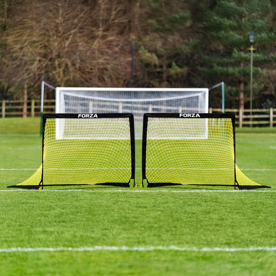 FORZA Square Pop-Up Soccer Goal [4 Sizes] | Portable Goal Posts for Kids Shooting Practice - Pop-Up in Minutes | Single or Pair of Goals - size: 5ft x 3.5ft, style: Pair