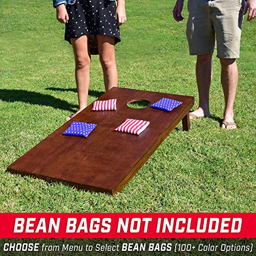 GoSports 4 ft x 2 ft Regulation Size Wooden Cornhole Boards Set with Dark Brown Finish - Includes Carrying Case - color: No Bean Bags, size: 4 ft x 2 ft