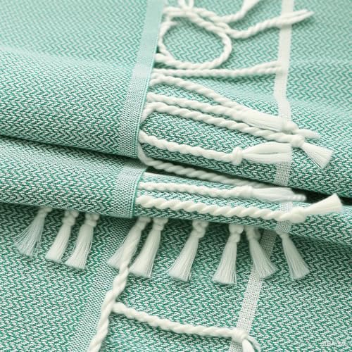 YSYJ 24 Pack Turkish Beach Towel 36"x71" Beach Towels Oversized Bath Towels Sand Free Quick Dry Turkish Towel Bulk Extra Large Pool Blanket Teal - color: Teal, size: 36"x71"- 24 Pack