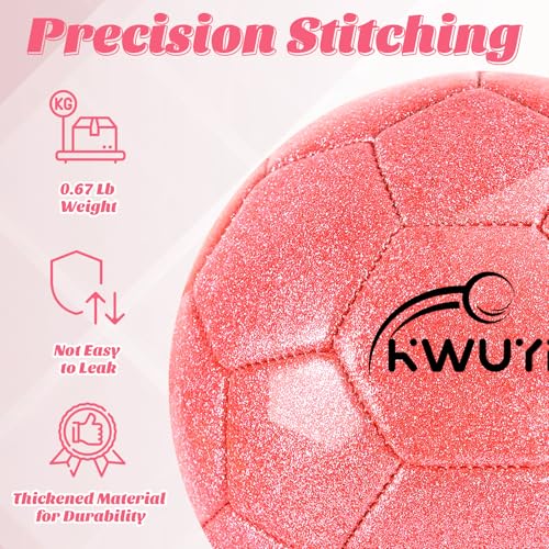 4Pcs Soccer Goals Set 2Pcs Soccer Nets 2x1.5ft 1Pcs Ball 1Pcs Pump Indoor Soccer Nets for Kids with Size 2 Toddler Soccer Ball Foldable Net with Pump Pink Purple for Children Boys Girls - color: Pink