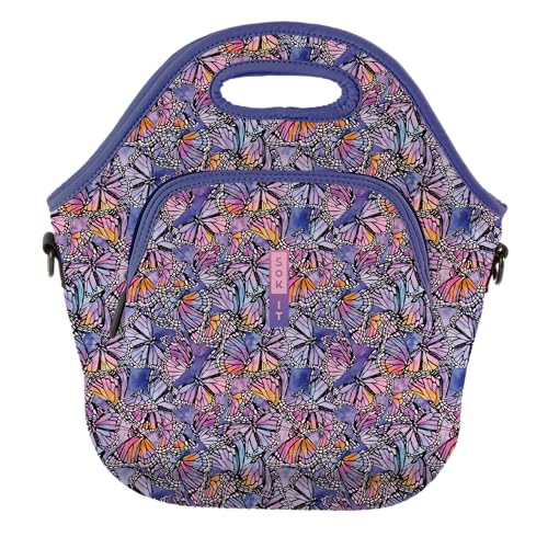 Sok It LunchTote Zippered Bag Insulated Neoprene Caddy (Butterfly Galaxy, X-Large 6.5 Quart Lunch Tote) - color: Butterfly Galaxy, size: X-Large 6.5 Quart Lunch Tote