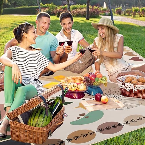 Supfitness Extra Large Picnic Blankets Waterproof Foldable (60 "x 80") Beach Blanket Waterproof Sandproof,3-Layer Thicking Mat Outdoor Packable Camping Blanket - color: Colorfu, size: 5' x 6'8" (Rectangular)