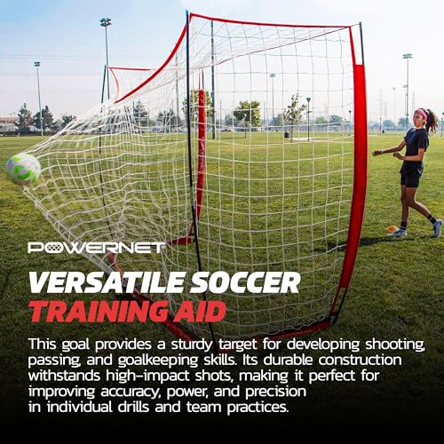 PowerNet Soccer Goal for Backyard, 3Mx2M / 6x4 / 8x4 / 12x6 / 14x7 /18.5x6.5 / 21x7 / 24 x 8 Portable Soccer Net, Sports & Outdoors Training Equipment, Quick Setup 1 Goal & Zipper Storage Bag - style: 3M x 2M (Futsal)