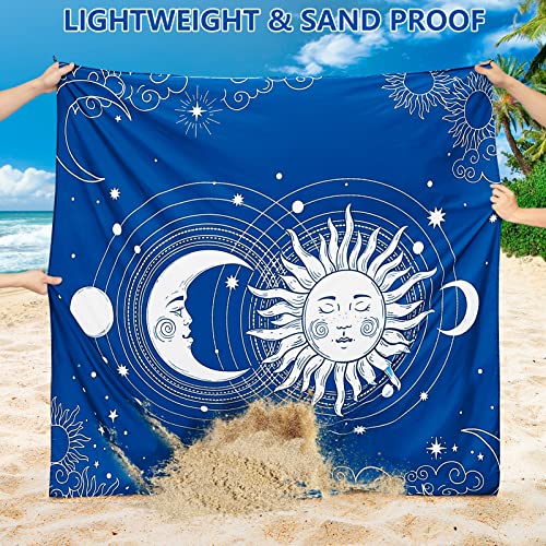 WIWIGO Beach Blanket Waterproof Sandproof Beach Mat 79" X 83"/10'x9'for 2-8 Adults Quick Drying Outdoor Picnic Mat Beach Accessories for Travel, Camping, Hiking - color: Bluesun, size: 79" X 83"（1-4person）