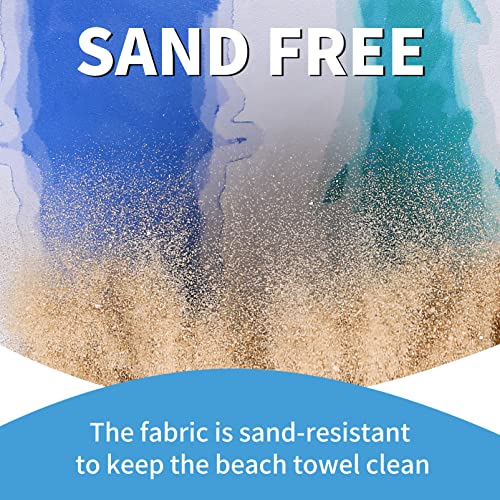 2 Pack Lightweight Thin Beach Towel Oversized 71"x32" Big Extra Large Microfiber Sand Free Towels for Adult Quick Dry Travel Camping Beach Accessories Vacation Essential Gift Black Mandala Blue Shell - color: 2 Pack Black Mandala Blue Shell