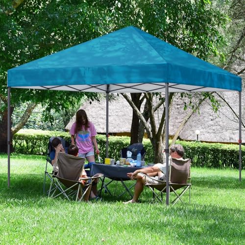COOSHADE Durable Easy Pop Up Canopy Tent 10x10Ft, Turquiose - color: Turquiose, size: 10x10Ft