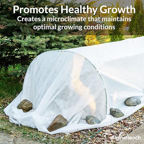 AlpineReach Plant Covers Frost & Sun Protection 10 x 30 ft - Thick 1.2 oz/yd² Freeze Blanket to Low 28 °F Temperatures Floating Row, Garden Fabric Material, Protect in Winter Cold, Gardening Down - size: 10ft x 30ft
