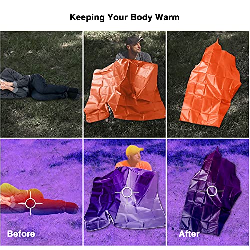 RedSwing Insulated Tarp, Multipurpose Emergency Thermal Tarps, Waterproof All Weather Heavy Duty Heat Reflective Survival Blanket for Camping Hiking, Orange - color: Orange