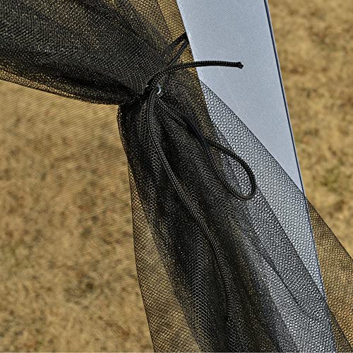 Outsunny 10'x10' Outdoor Canopy Tent, Slant Leg Sun Shelter with Mesh Sidewalls, Patio Tents for Parties, Grey - color: Gray