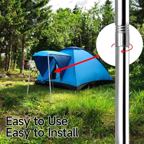 SANLIKE Stainless Steel Tarp Poles, 6.6' Set of 2, 0.63' Dia, Water Resistant, Tube Style, Camping, Hiking, Backpacking - color: 6.6' - Set of 2 - 0.63' Dia