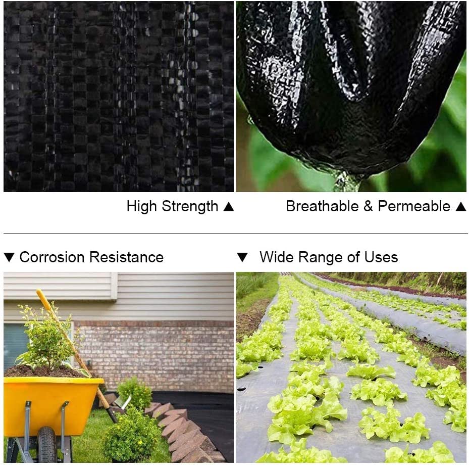 Weed Barrier Fabric Premium 5oz Landscape Fabric Heavy Duty Ground Cover Pro Garden Road Fabric Commercial Weed Barrier Fabric Anti-Weed Gardening Mat, 4FTx250FT - size: 5oz -4FT x250FT (New)