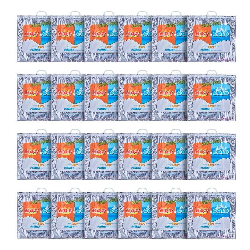 Superio Hot and Cold Insulated Bags for Food Delivery, Grocery Shopping Bags, Food Storage for Hot and Frozen Food for Travel, Disposable Cooler Bag, Reinforced Thermal Lunch Bag (24, 20" x 19") - color: 24 Pack, size: X Large (Grocery Size)
