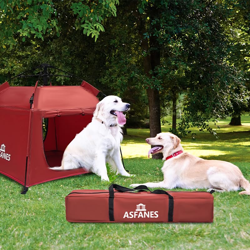 ASFANES Outdoor Pet Automatic Camping Tent, Pop up Cave Bed for Indoor Cats and Small Dogs, Portable Cat House Dog House, Red. - style: Red