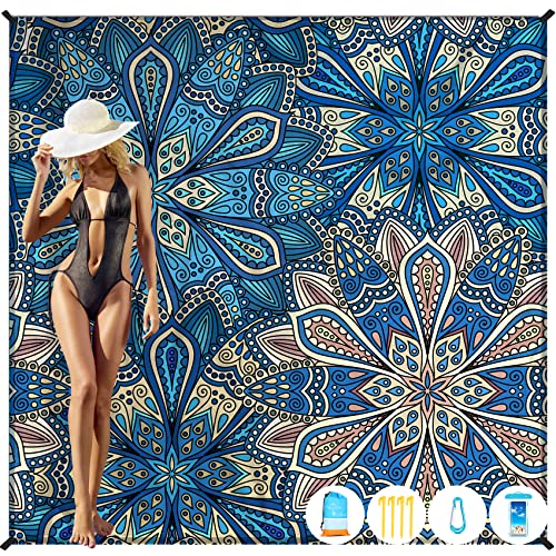 Famstar Beach Blanket Oversized Extra Large 78" X 81",Waterproof Sandproof Beach Blanket 1-7 Adults Lightweight Durable for Travel Camping Hiking Picnic - color: Boha, size: 78" X 81"
