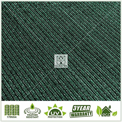 ColourTree Customized Size 6' x 6' Green Fence Screen Privacy Screen - Commercial Grade 170 GSM - Heavy Duty - 3 Years Warranty - Cable Zip Ties Included - color: Green 2nd Generation, size: 6' x 6' Custom Made Size