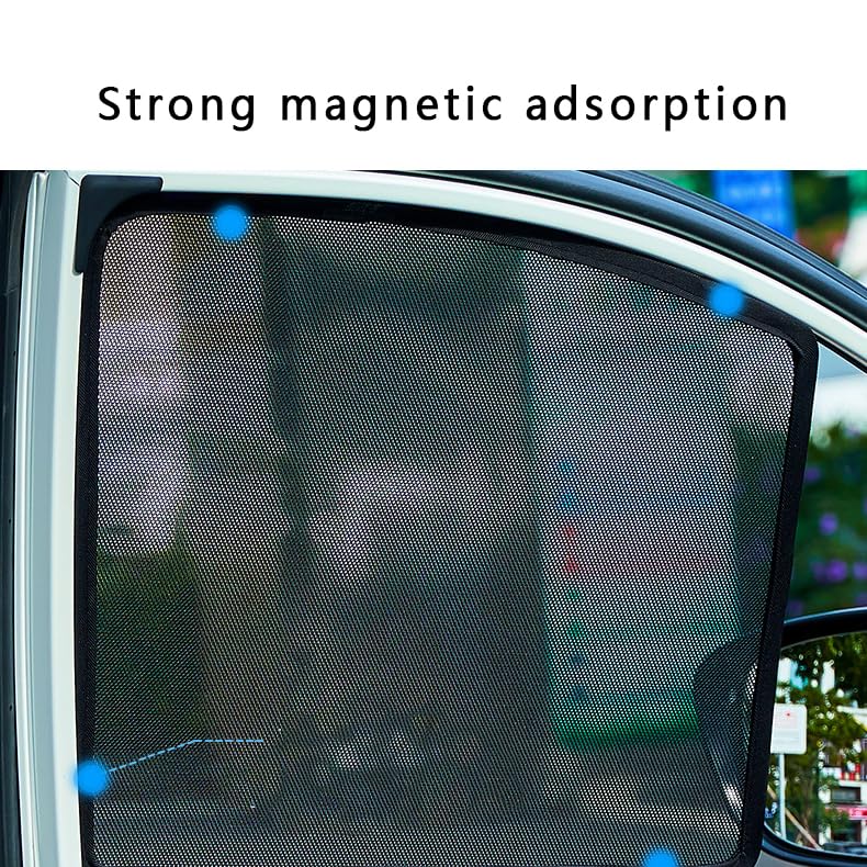 Car Sunshades for Tesla Model S 2012, Windshield Breathable Portable Visor Sunproof UV Rays Privacy Protection Blocking Mosquito,A/4pcs Side - color: A/4pcs Side