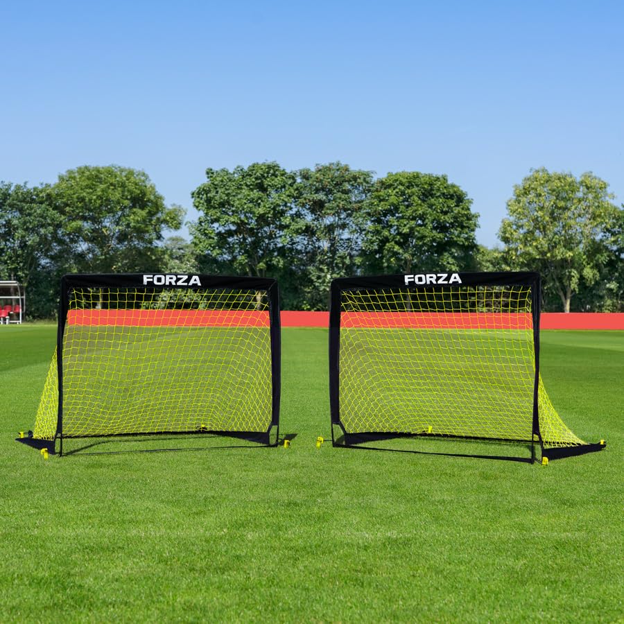 FORZA Square Pop-Up Soccer Goal [4 Sizes] | Portable Goal Posts for Kids Shooting Practice - Pop-Up in Minutes | Single or Pair of Goals - size: 4ft x 3ft, style: Pair