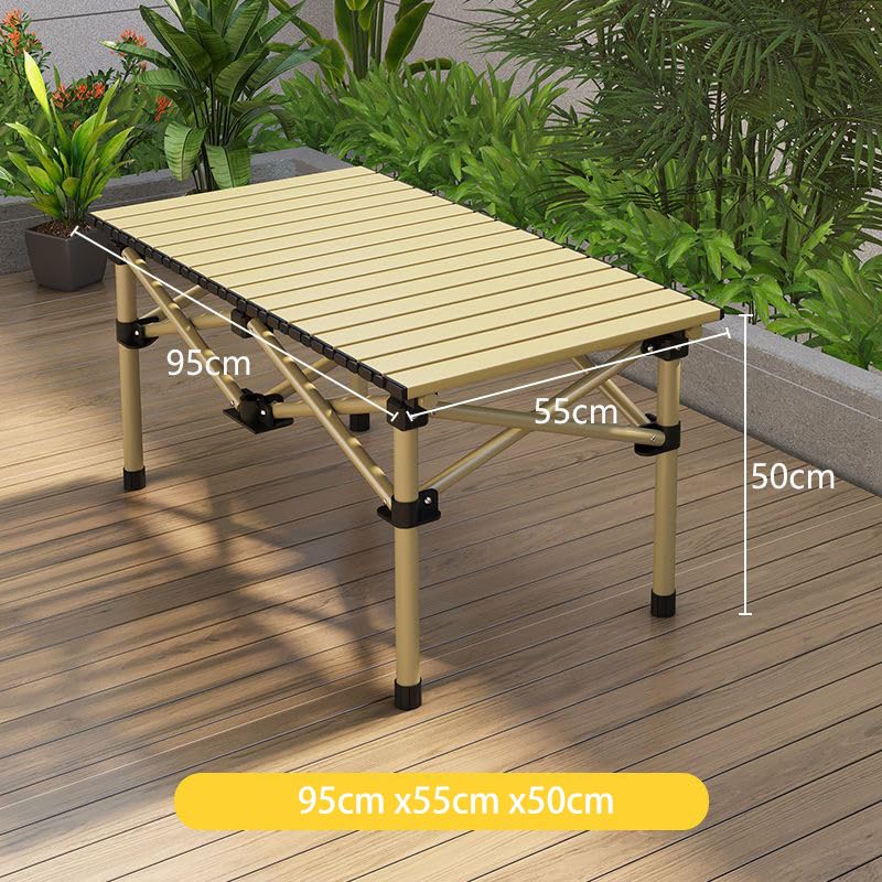 Camping Folding Table Lightweight Outdoor Portable Desk Beach Camp Foldable Tables for Picnic Grill BBQ - color: Yellow