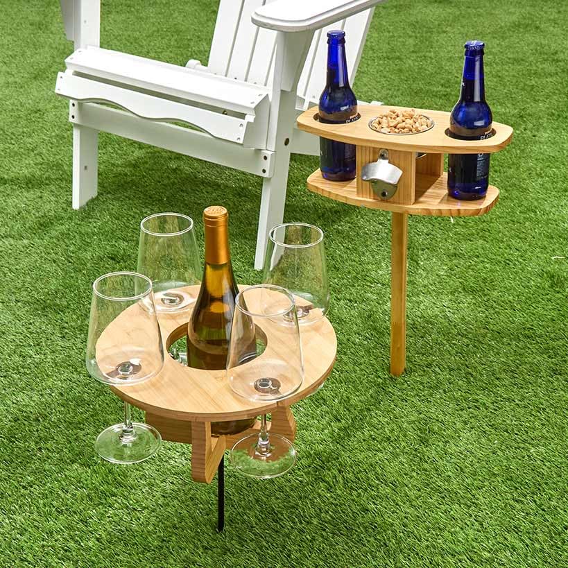 The Lakeside Collection Outdoor Wine or Beer Picnic Table - Wine - style: Wine