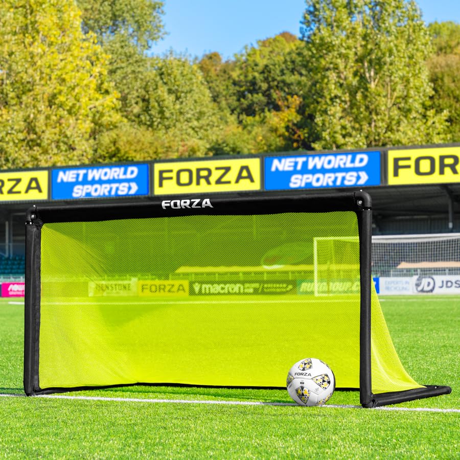 FORZA POD Goal Lite | Lightweight ALU40 Portable Soccer Goal – Assembles in Seconds – Perfect for Training, Matches & Backyard Play – Sizes: 4ft, 5ft & 6ft - color: Fluro Yellow, size: 6 x 3