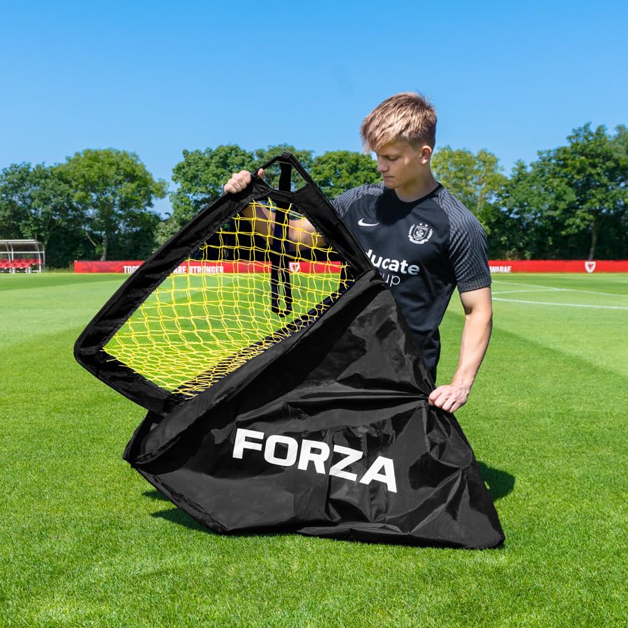 FORZA Square Pop-Up Soccer Goal [4 Sizes] | Portable Goal Posts for Kids Shooting Practice - Pop-Up in Minutes | Single or Pair of Goals - size: 7ft x 5ft, style: Pair