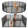 40" Height Dog Playpen for Small Dog & Puppy, 16 Panels Metal Pet Playpen with Safety Mesh, Portable Foldable Exercise Pen for Indoor Outdoor, Yard, Camping & RV, Black-Silver - size: 40'', style: 16 Panels