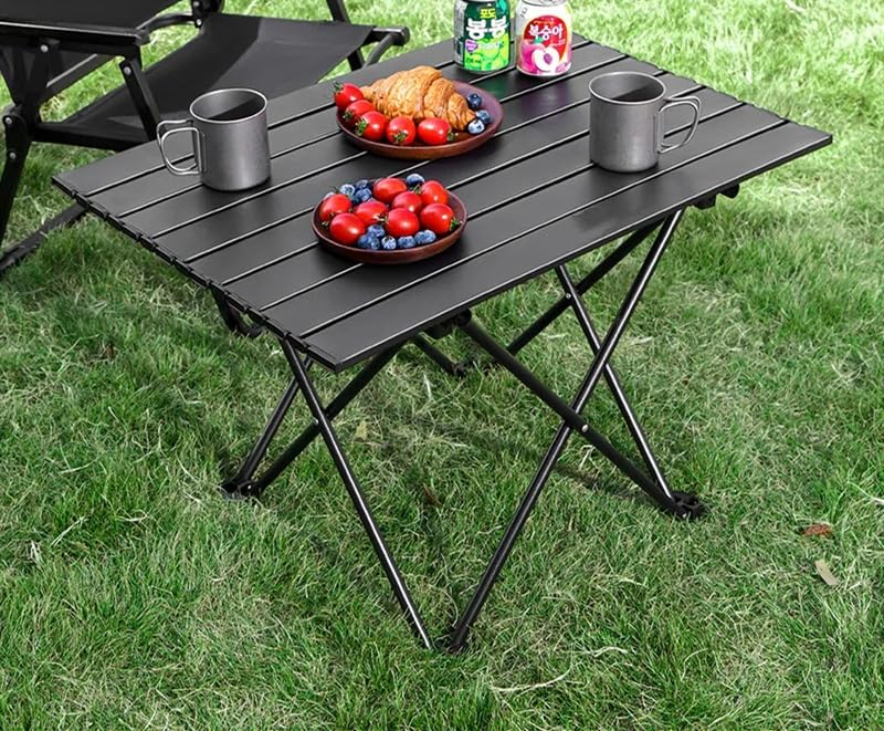 Folding Camping Table – Ultralight Aluminum Portable Table for Camping, Hiking, Backpacking, Picnic, Beach, BBQ – Compact Lightweight Collapsible Travel Side Table for Outdoor, RV, (1)