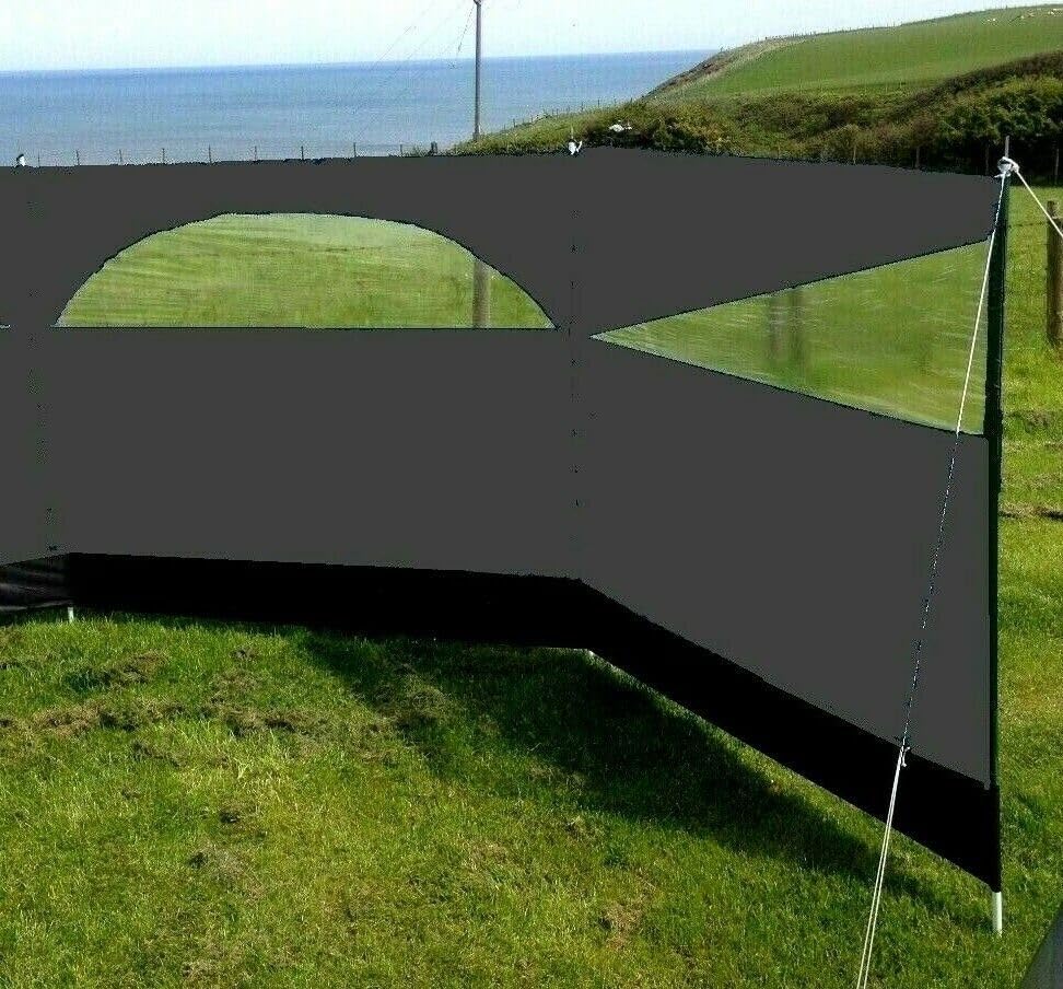 Windbreaker Wind Privacy Screen Camping Blocker 5 Panel Garden Beach Wind Shield 5ft High x 27.4ft Long (Stone Grey) - color: Stone Grey