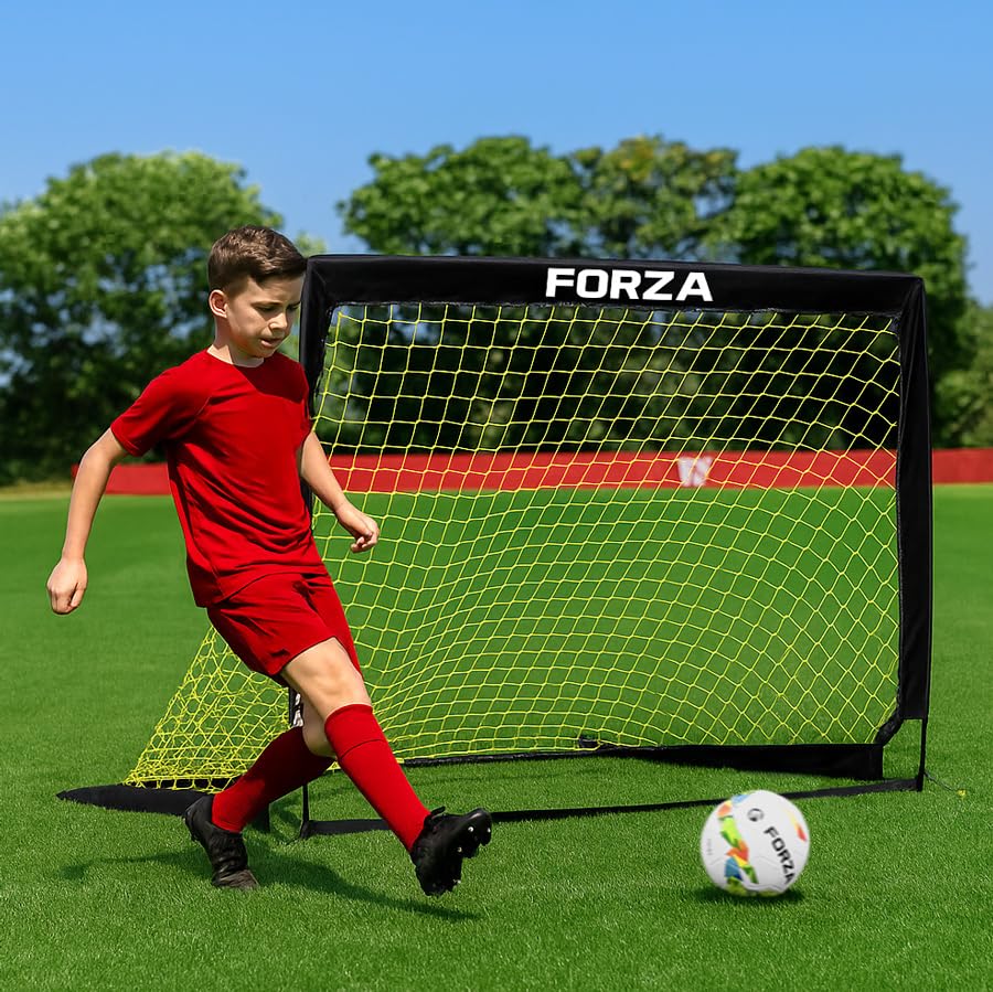 FORZA Square Pop-Up Soccer Goal [4 Sizes] | Portable Goal Posts for Kids Shooting Practice - Pop-Up in Minutes | Single or Pair of Goals - size: 4ft x 3ft, style: Single