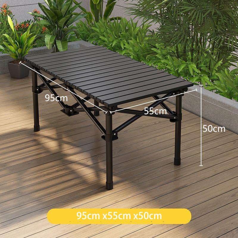 Camping Folding Table Lightweight Outdoor Portable Desk Beach Camp Foldable Tables for Picnic Grill BBQ - color: Black
