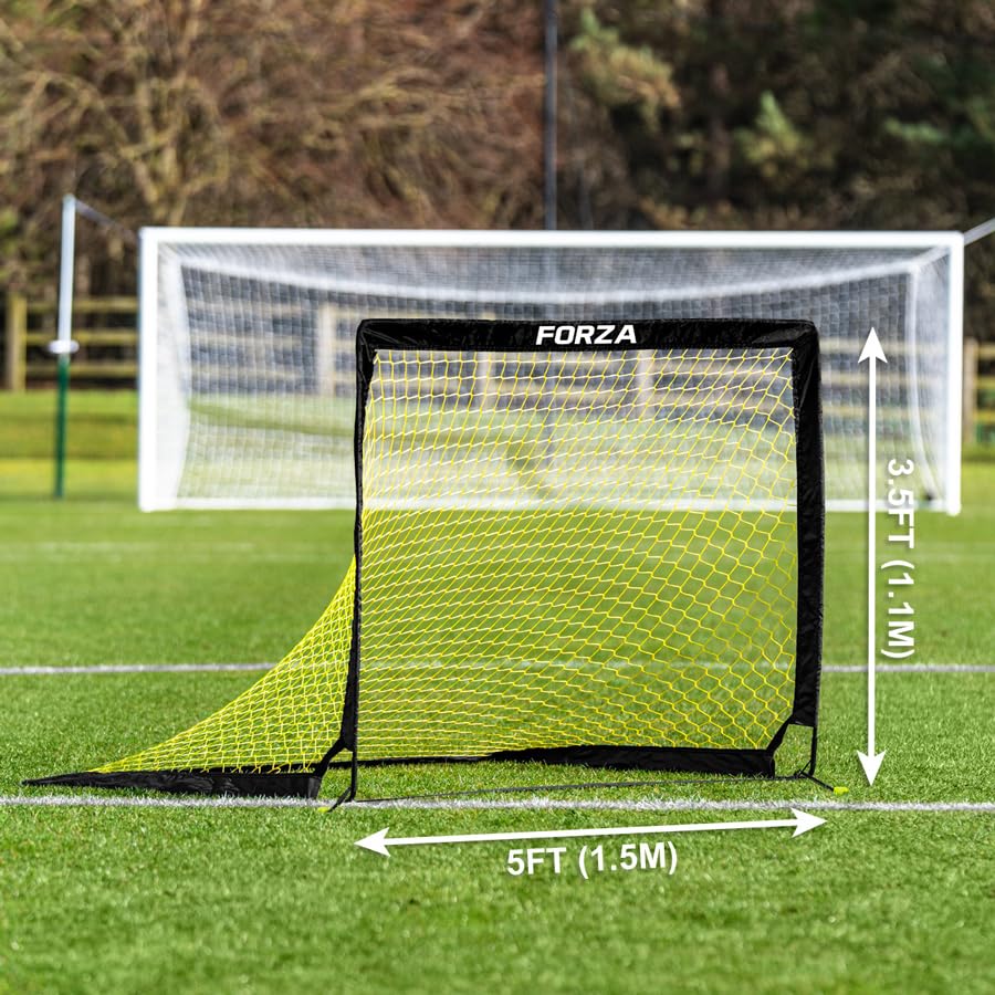FORZA Square Pop-Up Soccer Goal [4 Sizes] | Portable Goal Posts for Kids Shooting Practice - Pop-Up in Minutes | Single or Pair of Goals - size: 5ft x 3.5ft, style: Single