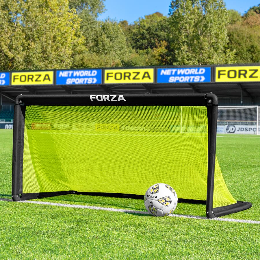 FORZA POD Goal Lite | Lightweight ALU40 Portable Soccer Goal – Assembles in Seconds – Perfect for Training, Matches & Backyard Play – Sizes: 4ft, 5ft & 6ft - color: Fluro Yellow, size: 5 x 2.5