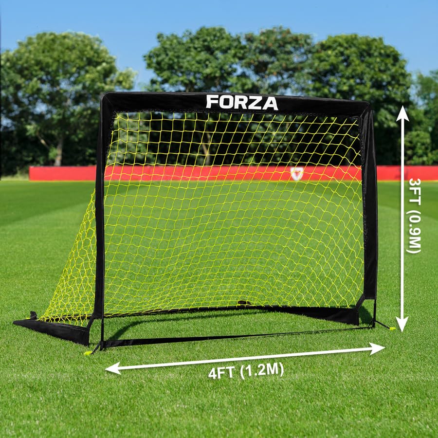 FORZA Square Pop-Up Soccer Goal [4 Sizes] | Portable Goal Posts for Kids Shooting Practice - Pop-Up in Minutes | Single or Pair of Goals - size: 4ft x 3ft, style: Single