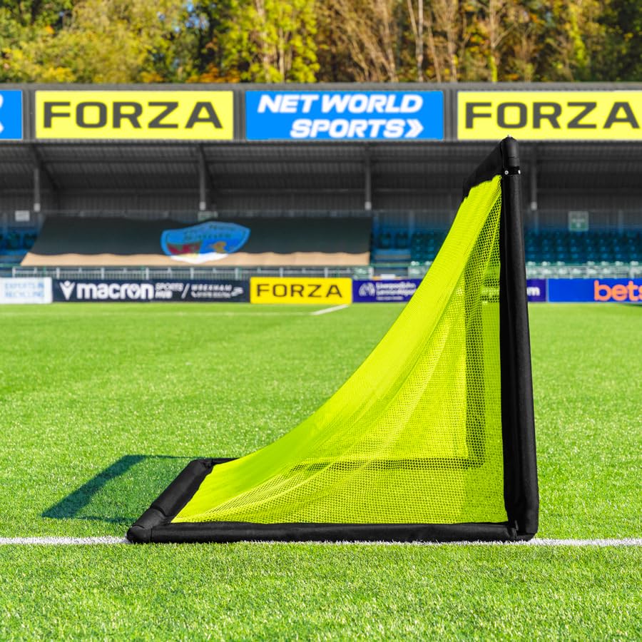 FORZA POD Goal Lite | Lightweight ALU40 Portable Soccer Goal – Assembles in Seconds – Perfect for Training, Matches & Backyard Play – Sizes: 4ft, 5ft & 6ft - color: Fluro Yellow, size: 5 x 2.5
